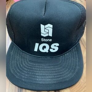 Vintage Stone IQS SNAPBACK TRUCKER HAT 90’s LOGO Black
